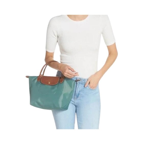 LONGCHAMP Mini Le Pliage Handbag in Turquoise Blue - Picture 7 of 7